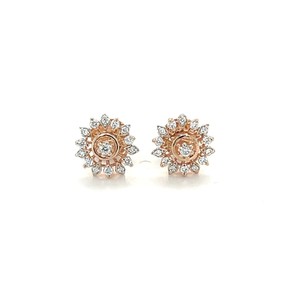 Sparkling Snowflake Diamond Earrings Studs in