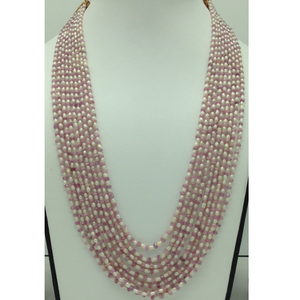 white rice pearls with ruby 9 layers neckl
