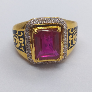 22k 91.6 Stone Gents Ring