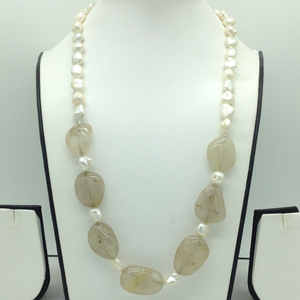 White Pearls with Rutile Oval Beeds 1 Laye