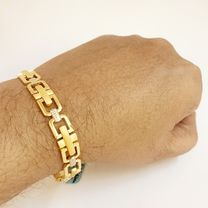 18 kt yellow gold hallmark men's bracelet 24.