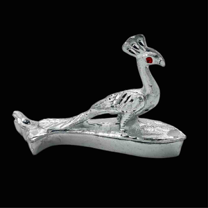 Silver pleted sindur dabi peacock design idol