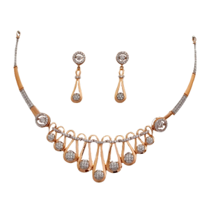 New Modern 18k Rosegold Necklace Set MGA - ST