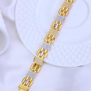 916 gold cz lucky for men