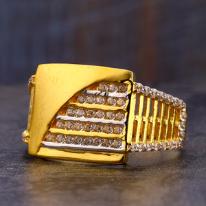 916 Gold CZ Hallmark Classic Gentlemen's  Rin