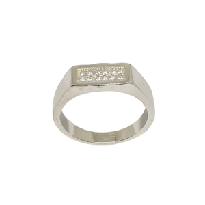 925 Sterling Silver Lining Diamond Ring MGA -
