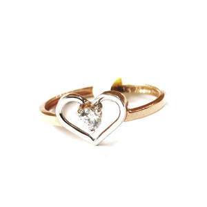 18k rose gold heart shape soliter diamond rin