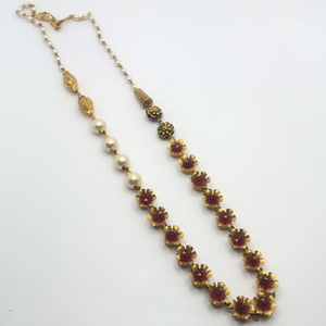 22K Gold Antique Flower Design Mala