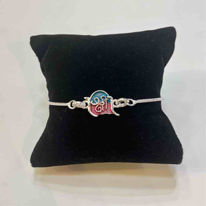 Silver Shree Name Pendant Design Rakhi
