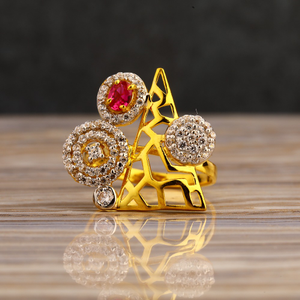 22CT Gold CZ Stylish  Ladies Long Ring LLR335