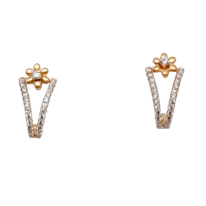 18K Rose Gold Flower Shape Modern Earrings MG