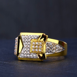22kt gold cz hallmarked ring for men