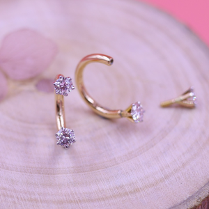 two diamond stud earring