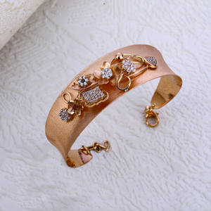750 Rose Gold Ladies Delicate Kada Bracelet R