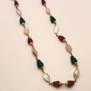 18K Gold Anique Colorful Stone Mala