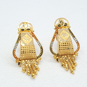 Gold 22.k Simple Design Ladies Earrings