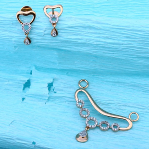 18 carat rose god stylish ladies pendants set