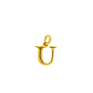 Elegant gold u letter 22kt pendant