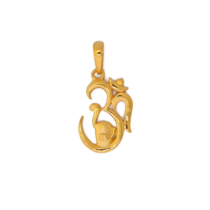 22k yellow gold om pendant