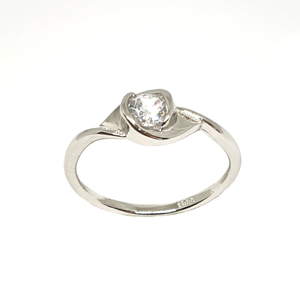 925 Sterling Silver Solitaire Diamond Ring MG