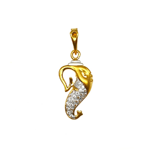 22K Gold Ganesh Pendant MGA - PDG1157