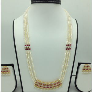Red cz and pearls pendent set with flat pe