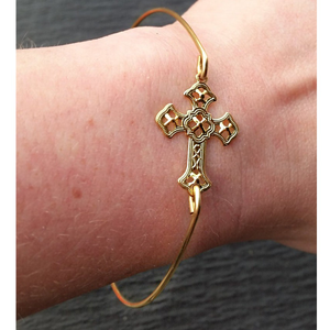 18 kt real solid yellow gold sideways long cr