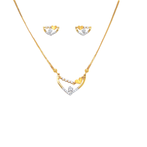 Majestic Gold Pendant And Earrings Set