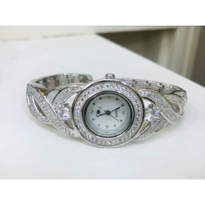 92.5 Sterling Silver Round Clock Hand Watch M