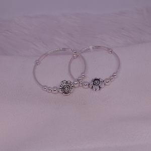 silver fancy oxidised baby kada