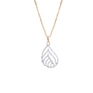 18Kt Gold Lab Grown Diamond Leaf Design Penda