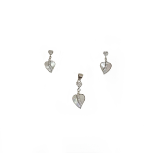 925 Sterling Silver Heart Pendant Set MGA - P
