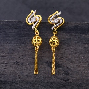 22KT Gold S Shape Latkan Earring LJE160