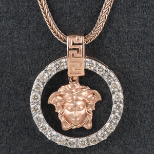 18kt rose gold diamond pendant 