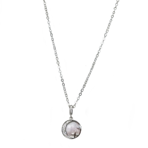 Moon & Star Pendant Chain In 925 Sterling