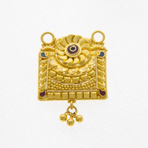 22kt Yellow Gold Square Jadau Kalkati Mangals