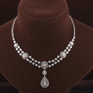 18kt rose gold designer diamond necklace