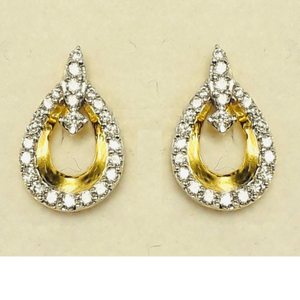 22 kt gold cz earrings