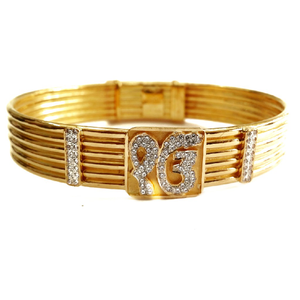 22k Gold Ek Om Sindhi Mantra Gents Kada Brace