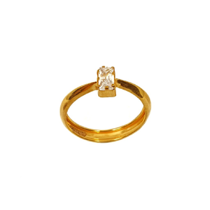18K Gold Rectangle Shape Diamond Ring MGA - L