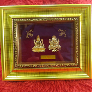 24KT Gold Leaf Small Laxmiji& ganeshji Fr