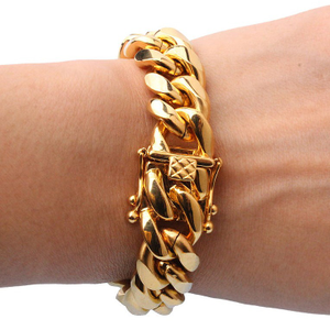 18 kt real solid yellow gold miami cuban link