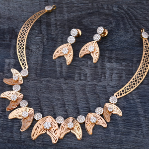 750 rose gold hallmark ladies necklace set rn