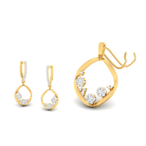 22k gold cz beautiful pendant set