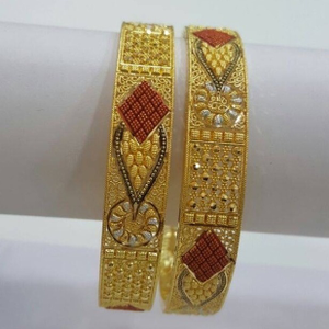 916 gold kalkati design bangles