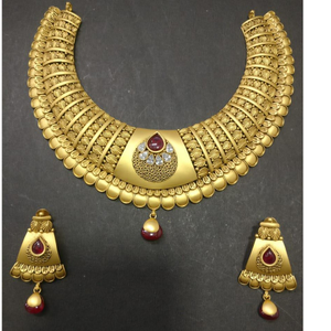 916 Gold Designer Bridal Necklace Set KG-N080