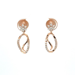 Oval Hanging Floral Diamond Earring in 0.25 C