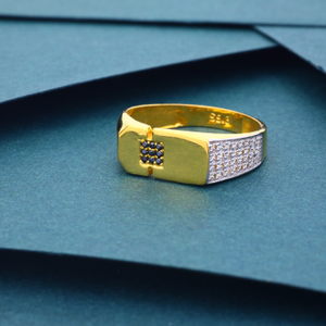 22k 916 Black And White CZ Diamond Fancy Gold