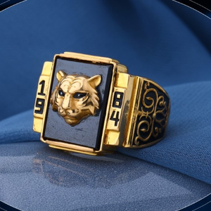 22k gold stylish cz ring for mens r18-1914