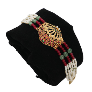 22k Gold Simple Colourful Pearl Bracelet AJB1